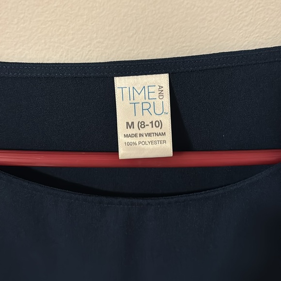 Navy Blue Blouse with puffy sleeves 💙 - size medium from Time and Tru - Picture 2 of 5